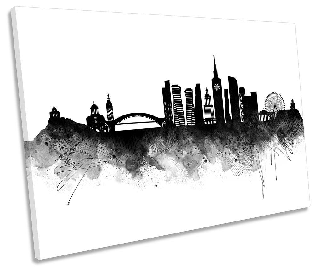 Tbilisi Abstract City Skyline Black