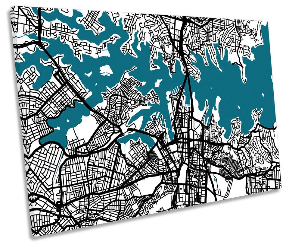 Sydney Australia Map Minimalistic