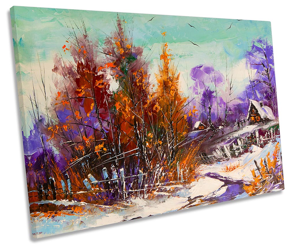 Winter Abstract Rural Scene Multi-Coloured