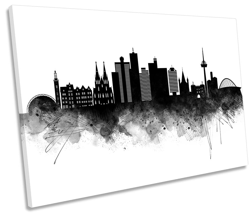 Cologne Abstract City Skyline Black