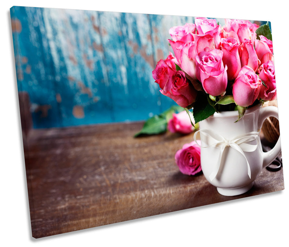 Pink Roses Flower Pot