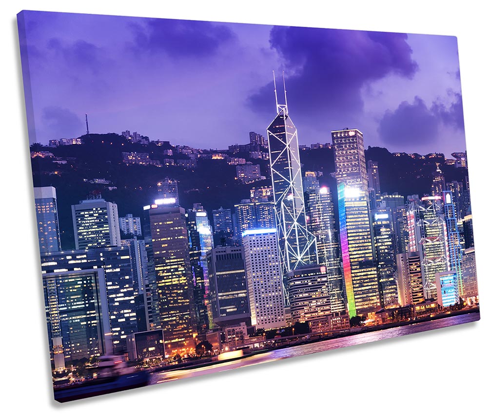 Hong Kong City Sunset Purple