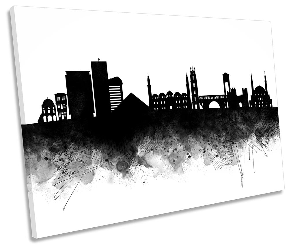 Bursa Abstract City Skyline Black