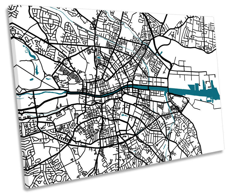 Dublin Map City Minimalistic Ireland