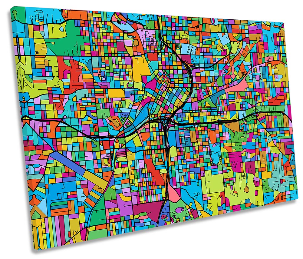 Atlanta Georgia Modern Map Multi-Coloured