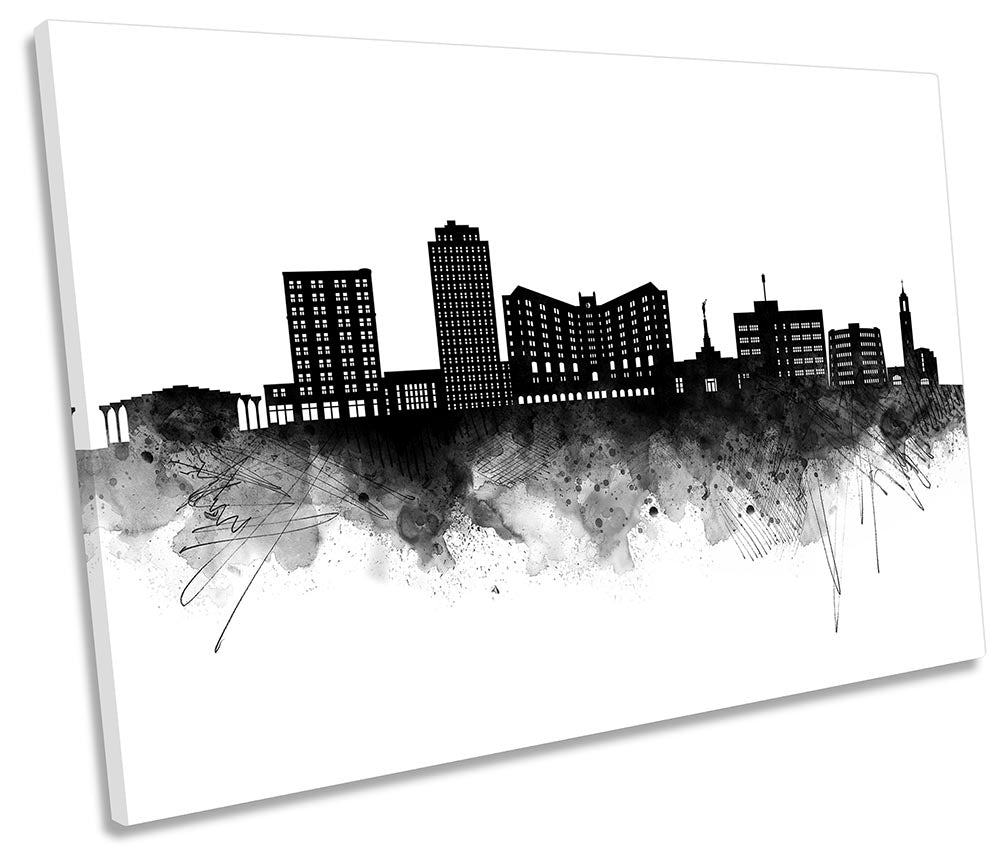 Bismarck Abstract City Skyline Black