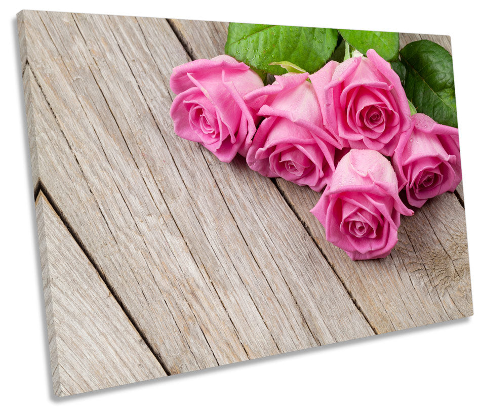 Pink Rose Flower Floorboard