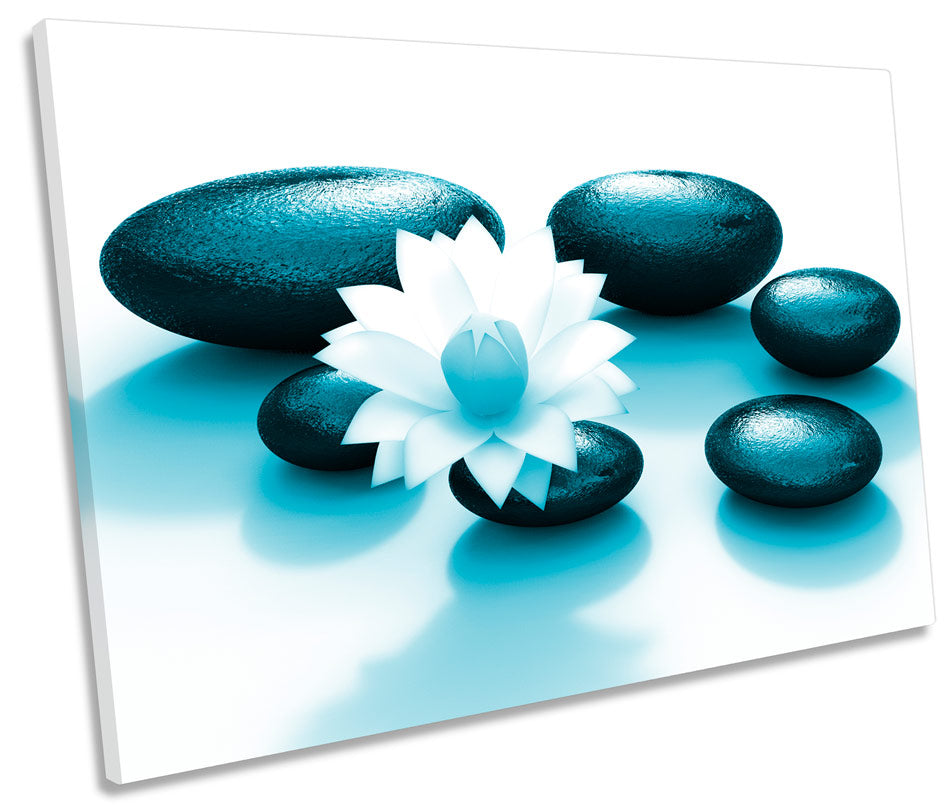 Zen Stones Teal Floral