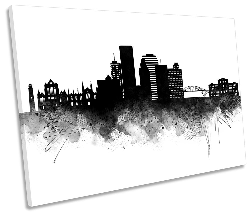 Corpus Christi Abstract City Skyline Black