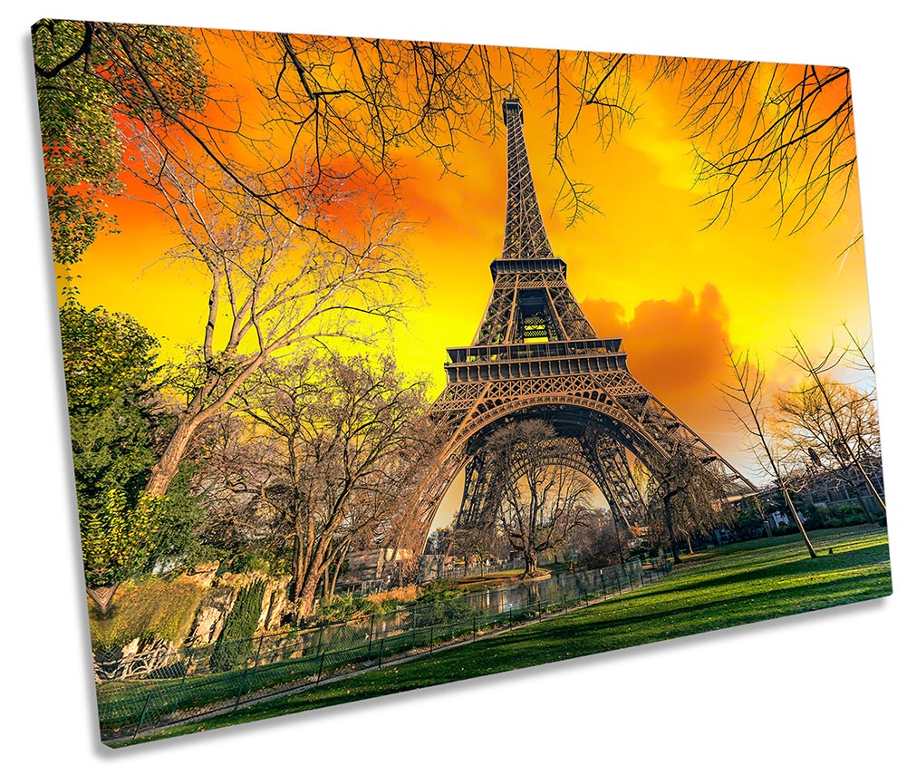 Eiffel Tower Sunset Orange