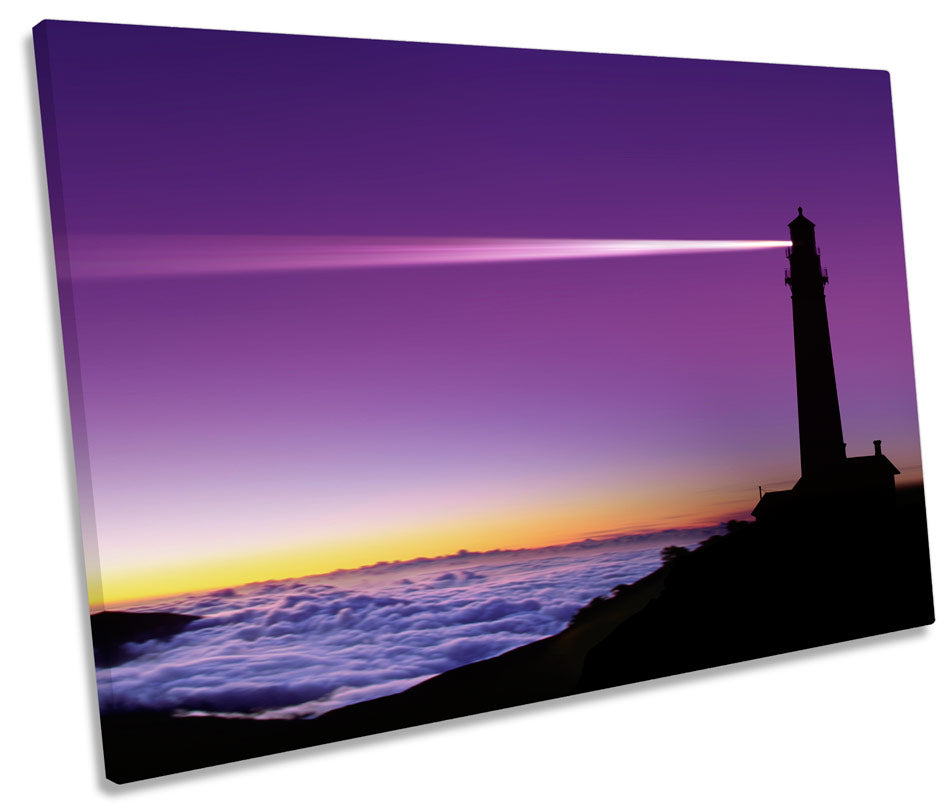 Purple Lighthouse Sunset Beach