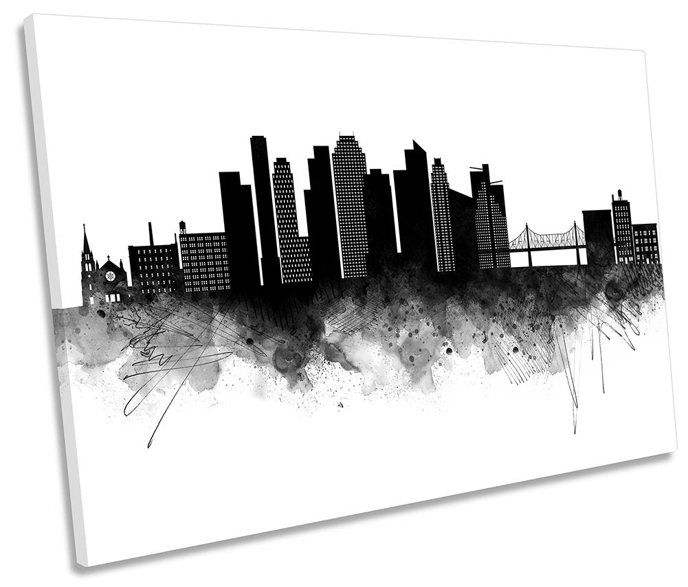 Queens Abstract City Skyline Black