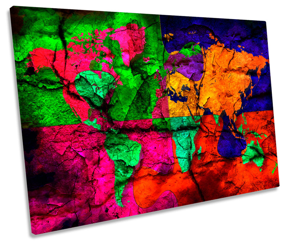 Map of the World Multi Coloured