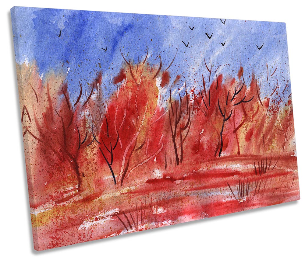 Red Landscape Forest Repro