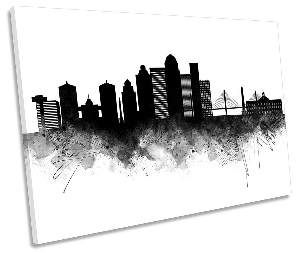 Louisville Abstract City Skyline Black