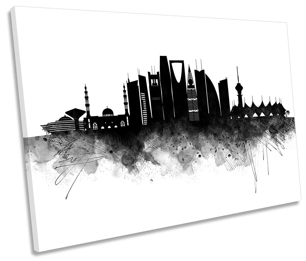 Riyadh Abstract City Skyline Black