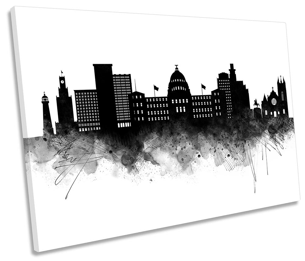 Jackson Abstract City Skyline Black