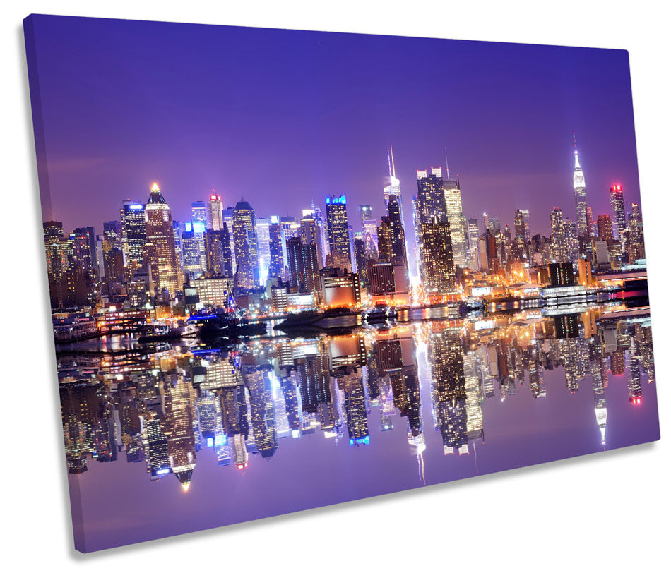 New York City Skyline Purple