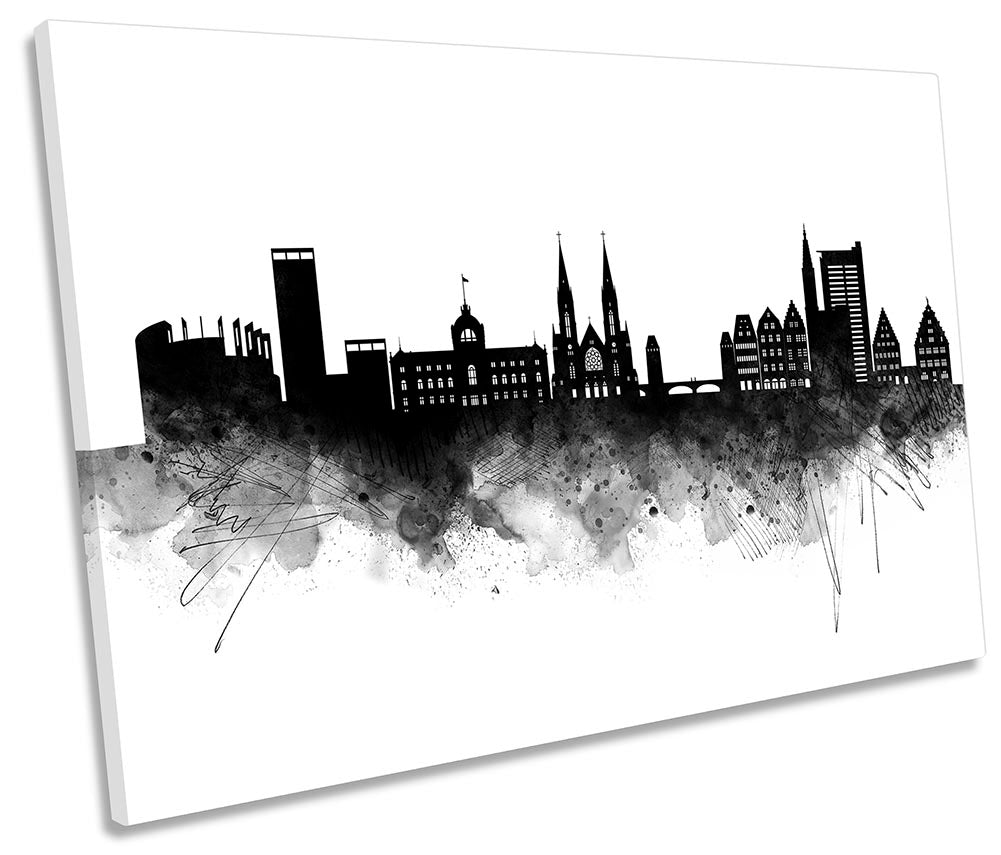 Strasbourg Abstract City Skyline Black