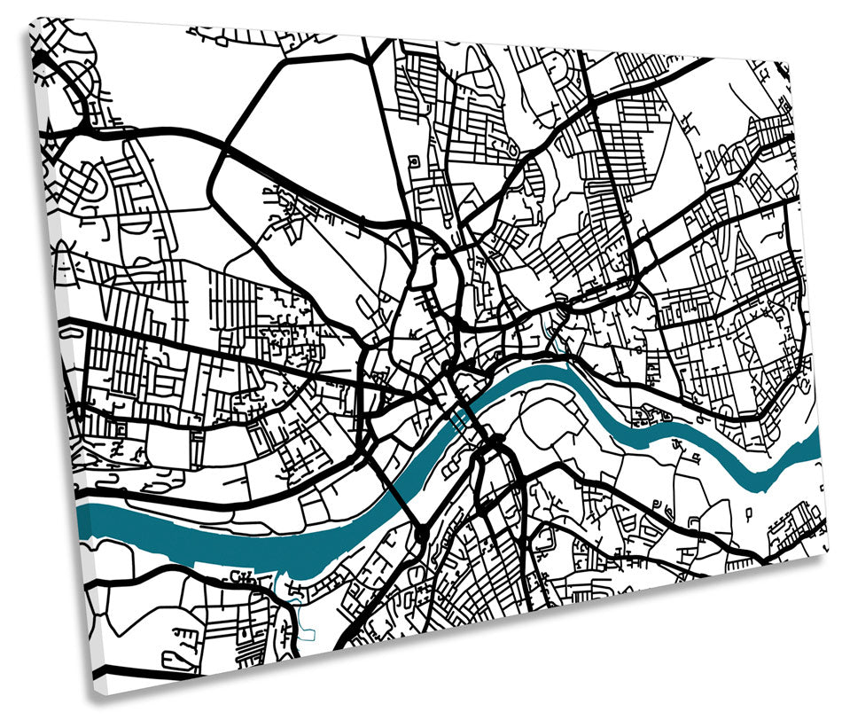 Newcastle Upon Tyne Map Minimalistic