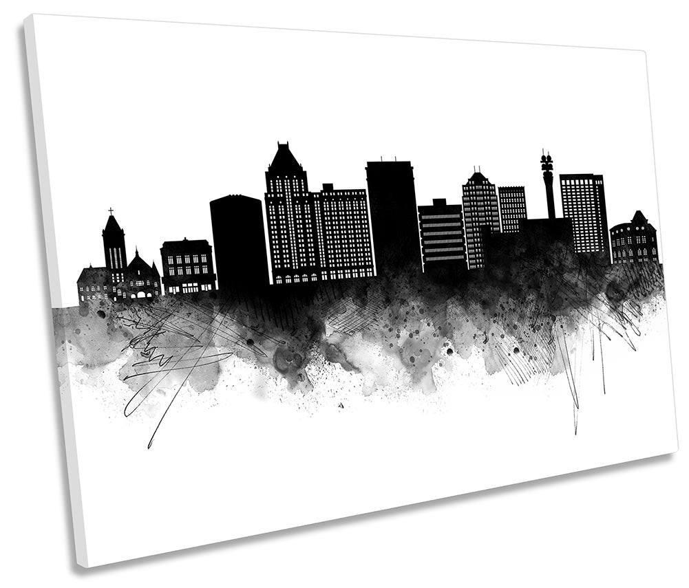 Greensboro Abstract City Skyline Black