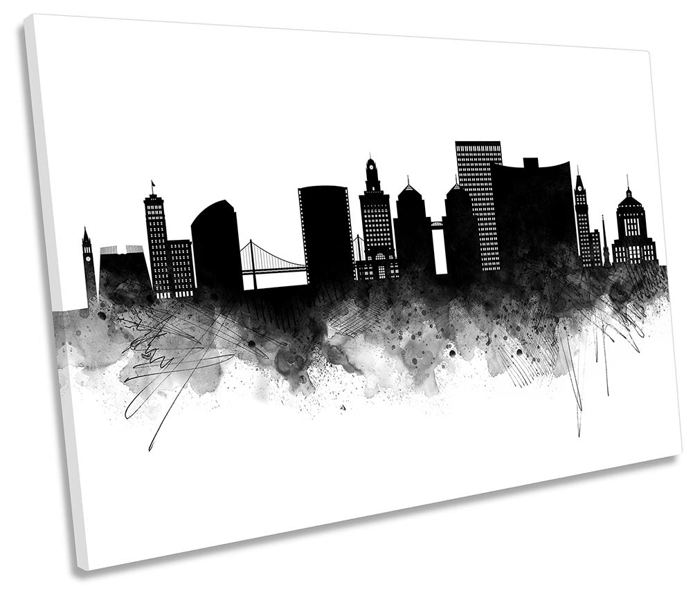 Oakland Abstract City Skyline Black