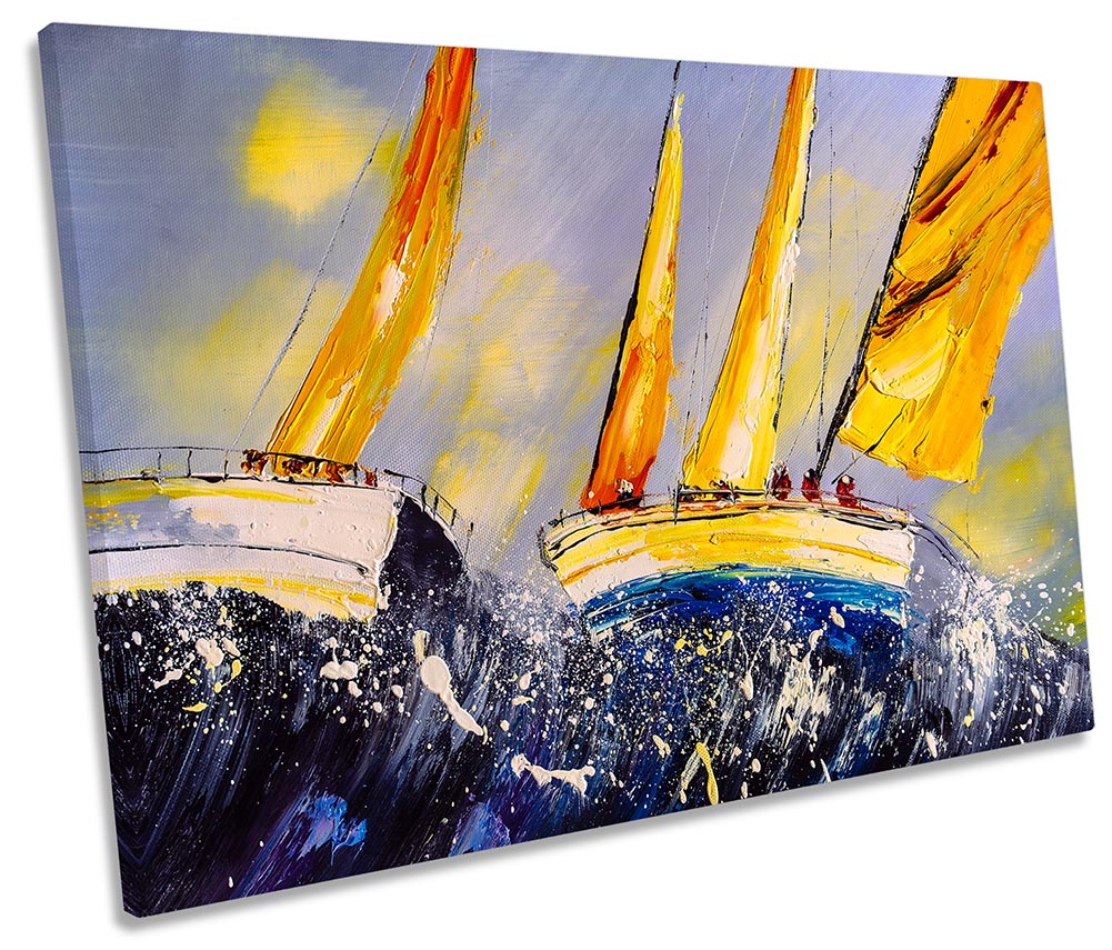 Sail Boat Race Yacht Multi-Coloured