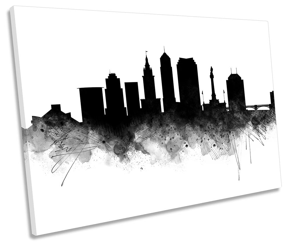 Cleveland Abstract City Skyline Black