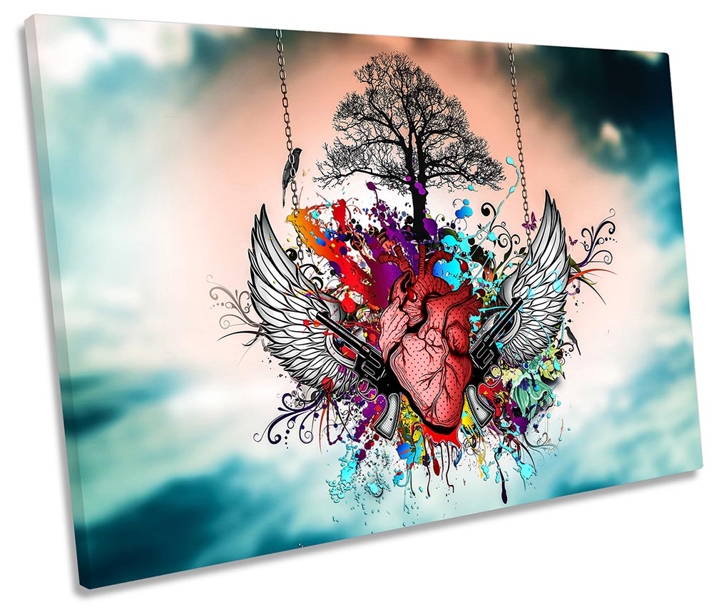 Heart Graffiti Angel Urban Multi-Coloured