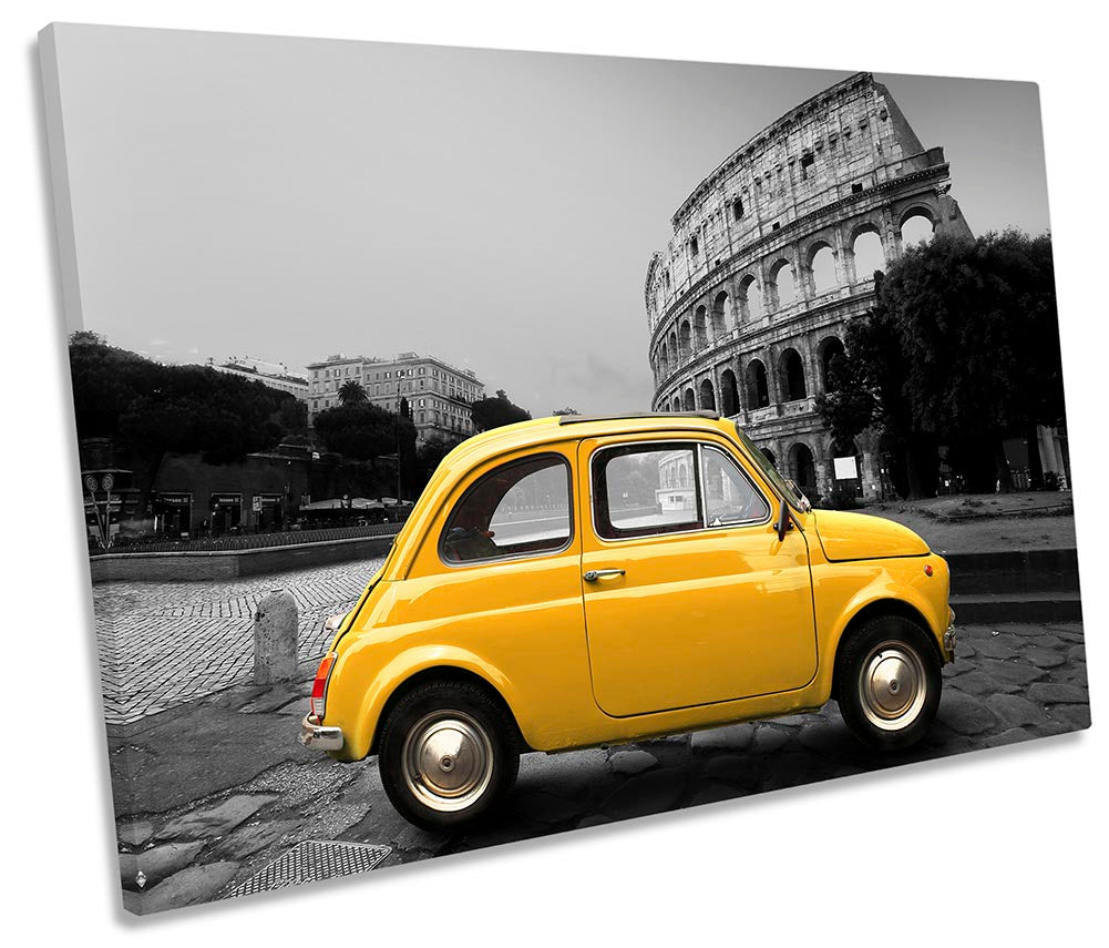 Retro Little Car Rome Yellow