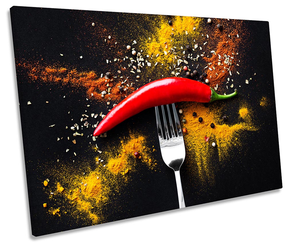 Hot Chilli Spices Fork Kitchen Red