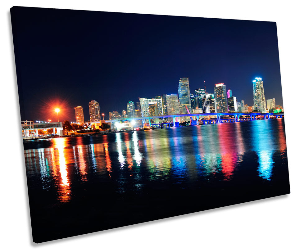 Miami Florida Night Skyline