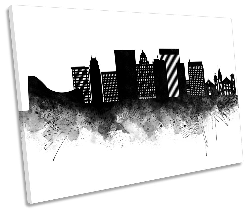 El Paso Abstract City Skyline Black