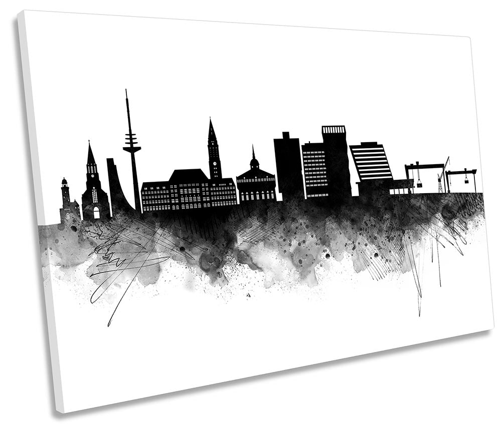 Kiel Abstract City Skyline Black