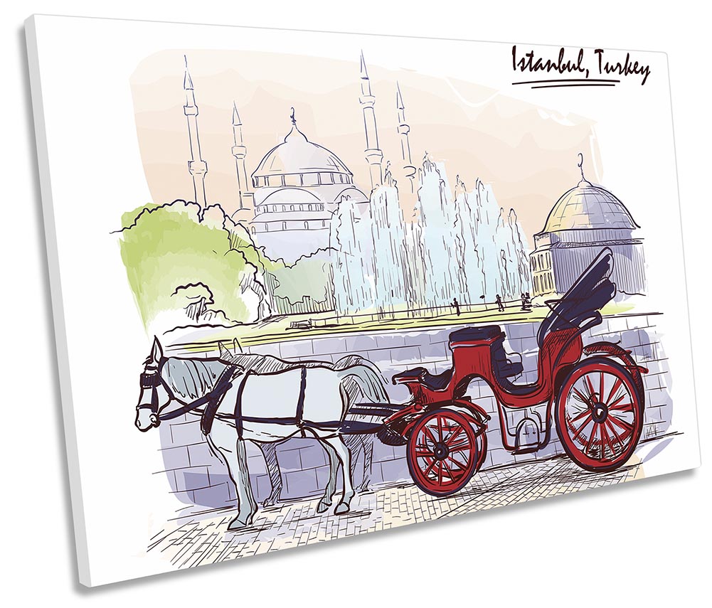 Istanbul Turkey Sketch City Multi-Coloured