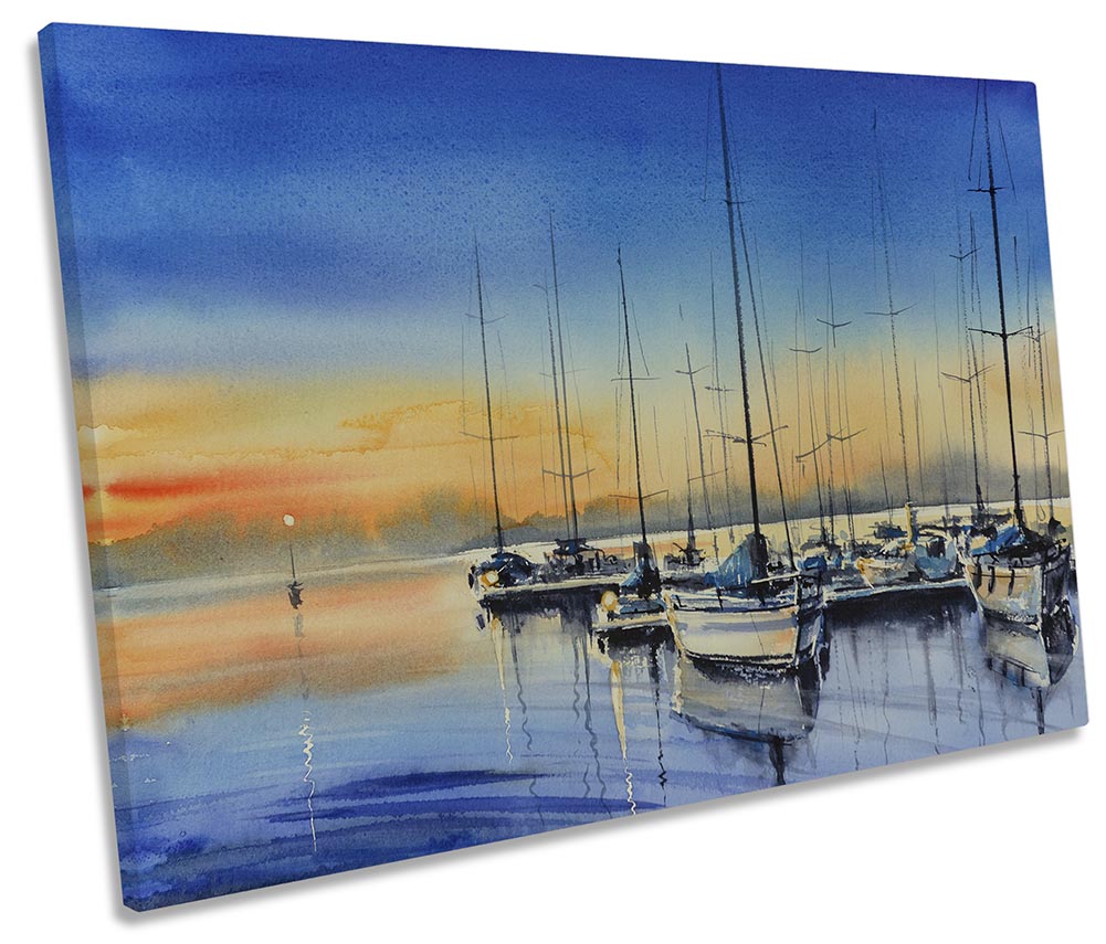 Yacht Harbour Sunset Blue