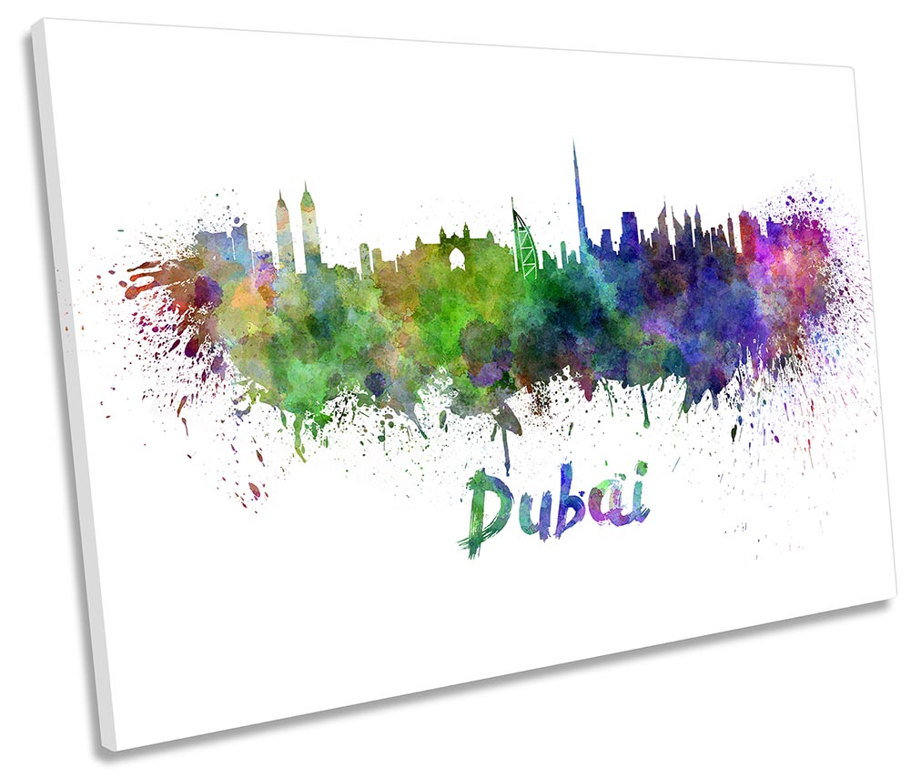 Dubai Watercolour Skyline