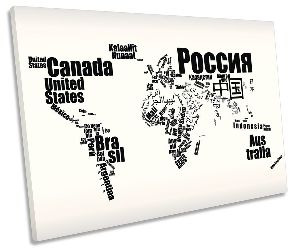 Map of World Typography Languages