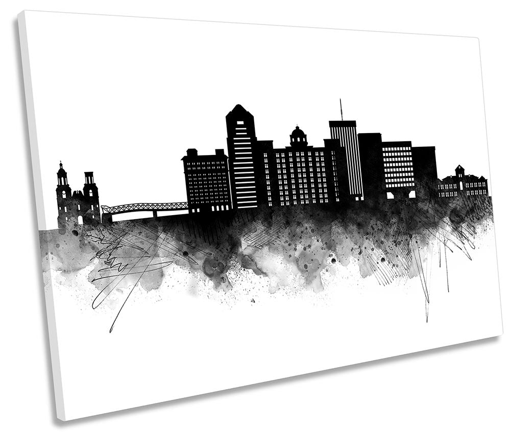 Tucson Abstract City Skyline Black