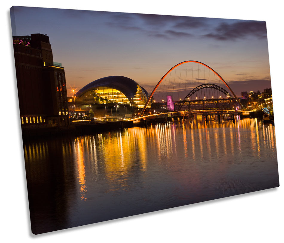 Sunset River Tyne Bridge Newcastle