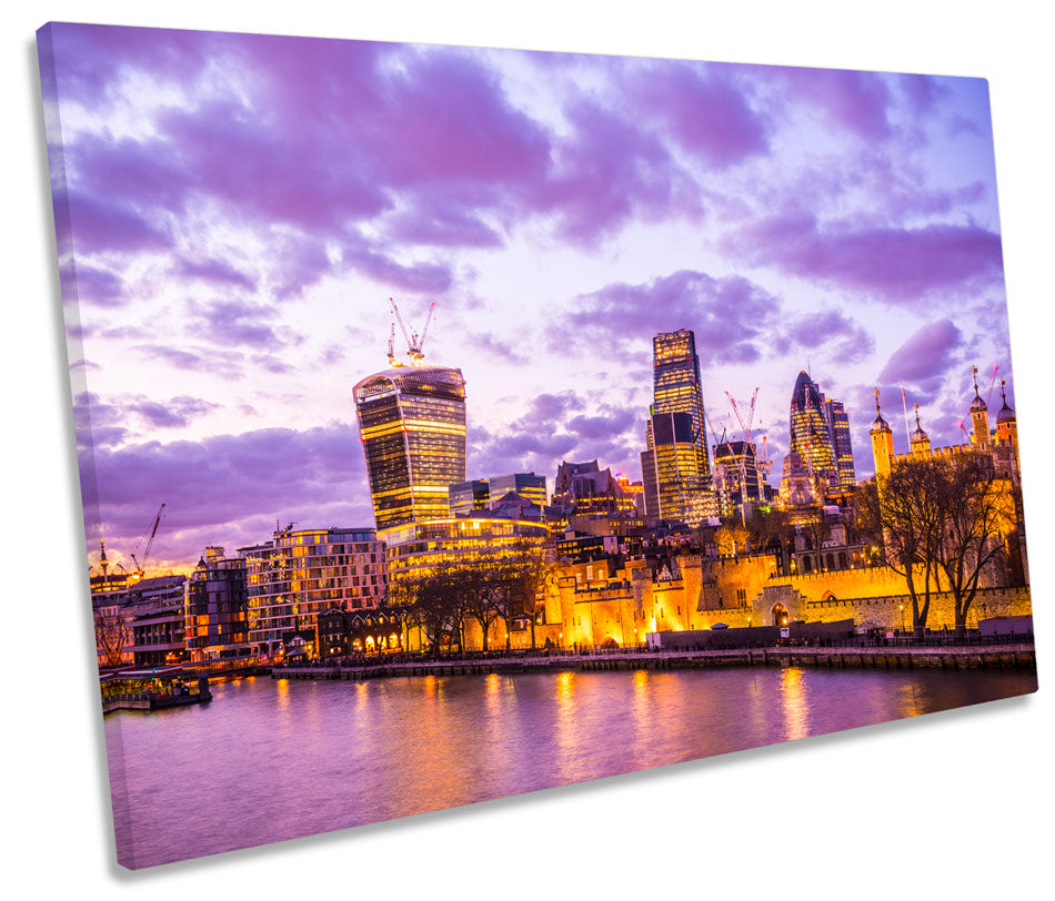 London City Skyline Purple