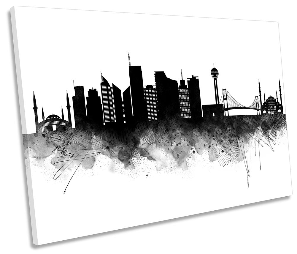 Ankara Turkey Abstract City Skyline Black