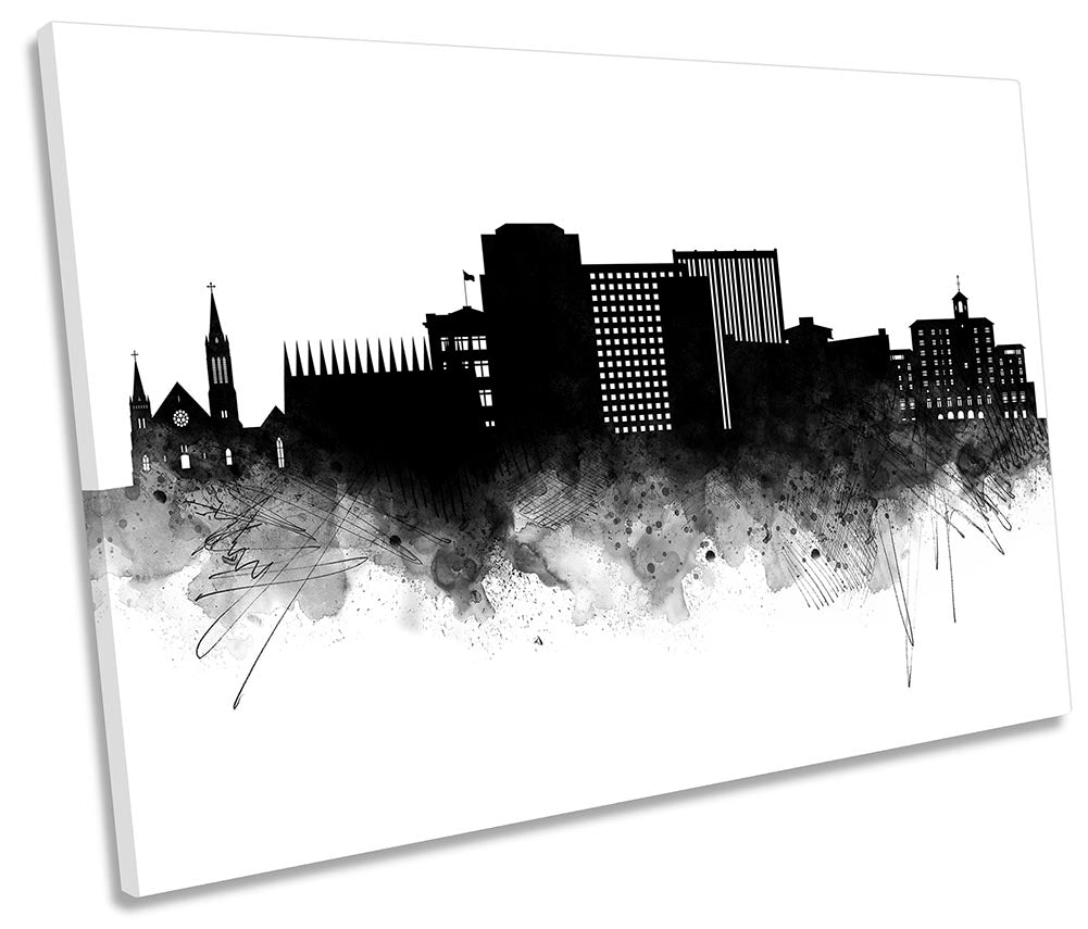 Colorado Springs Abstract City Skyline Black