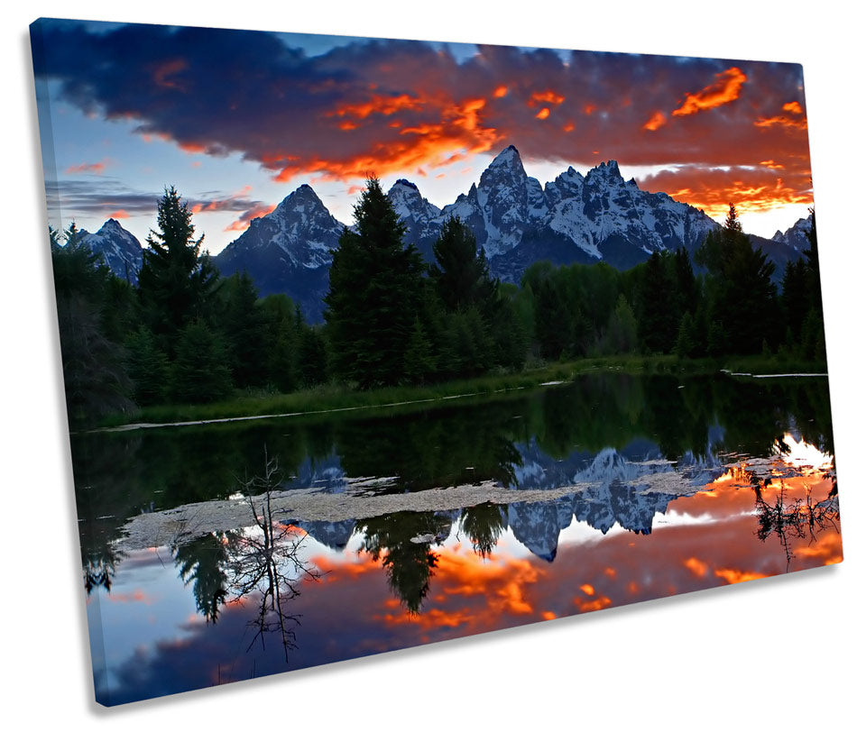 Teton Rocky Mountains Sunset