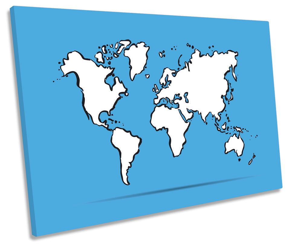 Map of the World Blue