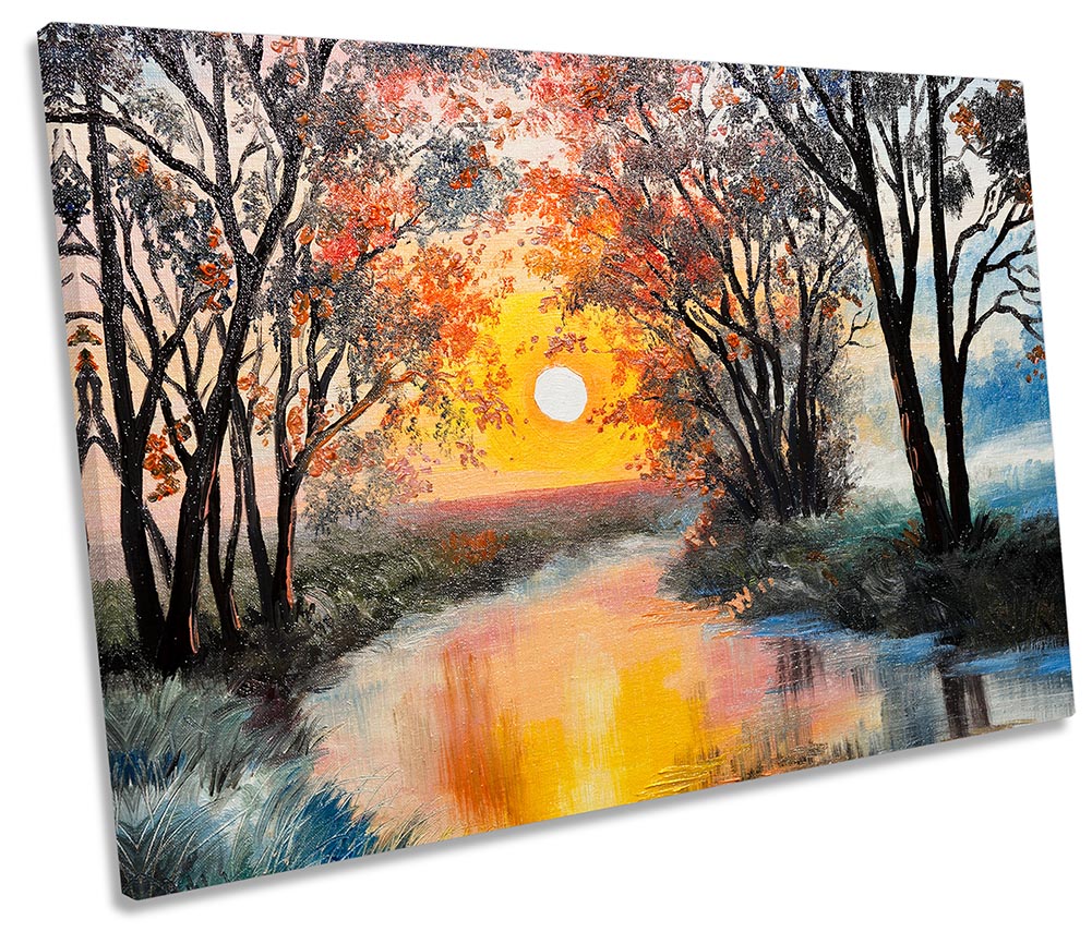 Sunset River Landscape Repro