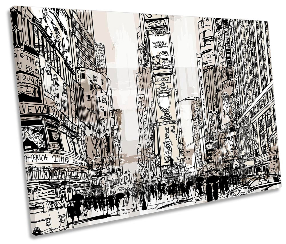 New York Times Square Sketch Grey