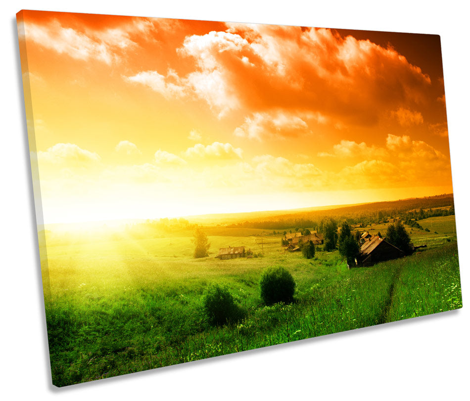 Sunset Landscape Countryside