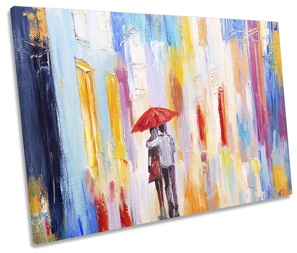 Umbrella Couple Abstract Multi-Coloured