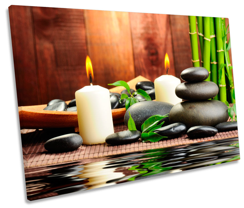 Candles Zen Stones Spa Bamboo